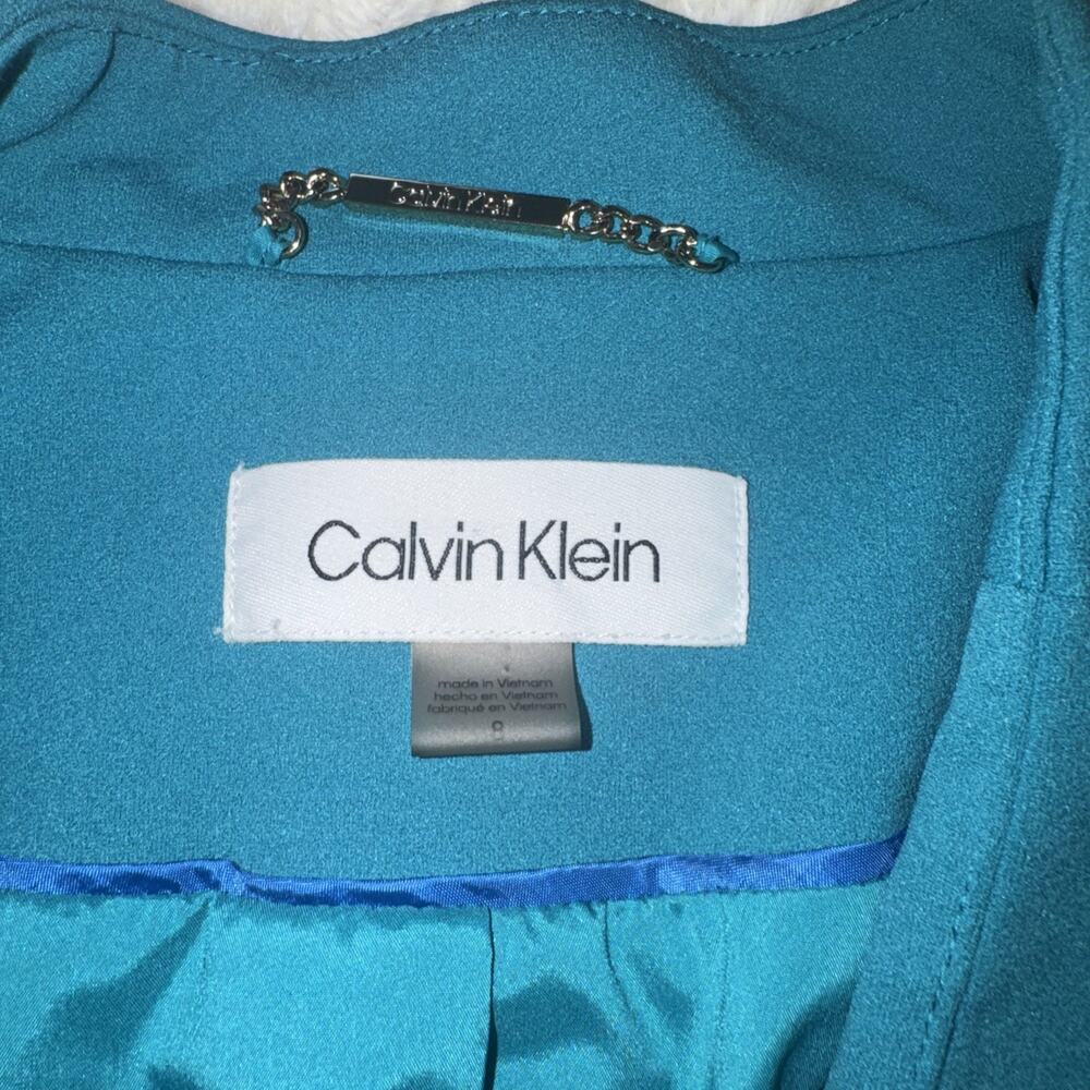 Calvin Klein Ladies Blazer, Turquoise Size Small - Classic - Picture 3 of 7